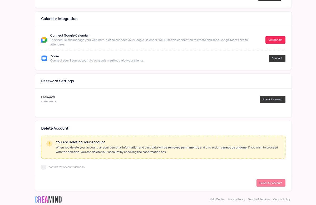 Creamind - Zoom Integration